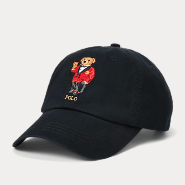 A Polo Ralph Lauren ball cap with an embroidered bear