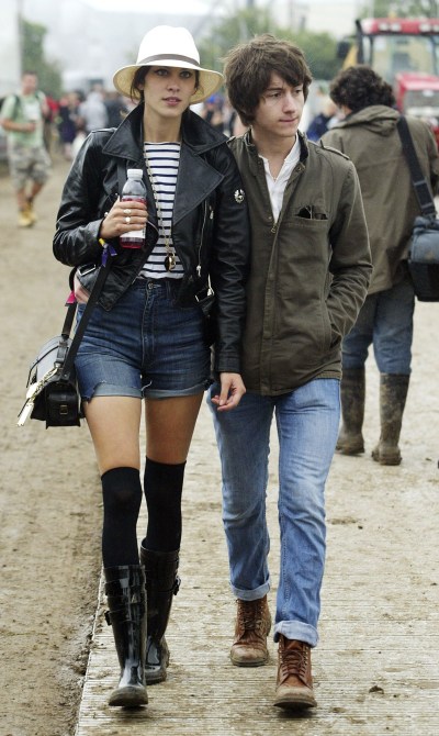 Alexa Chung and Alex Turner at Glastonbury Festival in June 2008.