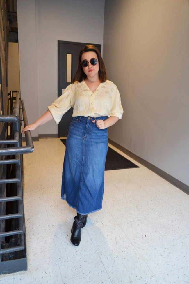 Johnny Was Vienna Denim Midi Skirt