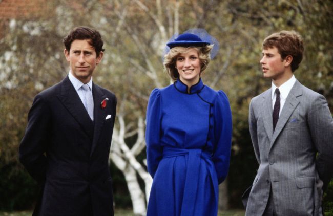 Prince Charles with Diana Princess of Wales and Prince Edward, at a photocall at Wanganui Collegiate in New Zealand, where Prince Edward had been a junior tutor for two terms. April 22, 1983. Charles and Diana were on a Royal Tour of New Zealand.