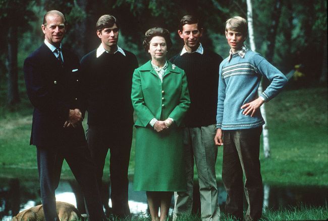 The Duke of Edinburgh, The Duke of York, HM The Queen Elizabeth II, HRH Prince Charles and Prince Edward, The Earl of Wessex