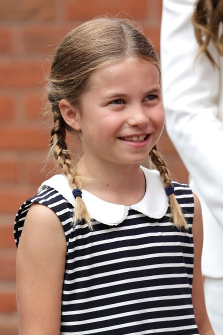 Princess Charlotte of Cambridge during a visit to SportsAid House at the 2022 Commonwealth Games on August 02, 2022 in Birmingham, England. The Duchess became the Patron of SportsAid in 2013, Team England Futures programme is a partnership between SportsAid, Sport England and Commonwealth Games England which will see around 1,000 talented young athletes and aspiring support staff given the opportunity to attend the Games and take a first-hand look behind-the-scenes.
