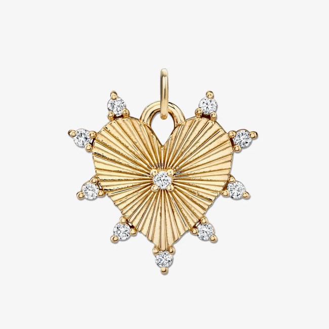 The Fete Halo Heart Charm in gold