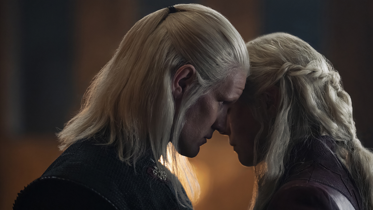 Matt Smith as Daemon Targaryen, Emma D'Arcy as Rhaenys Targaryen