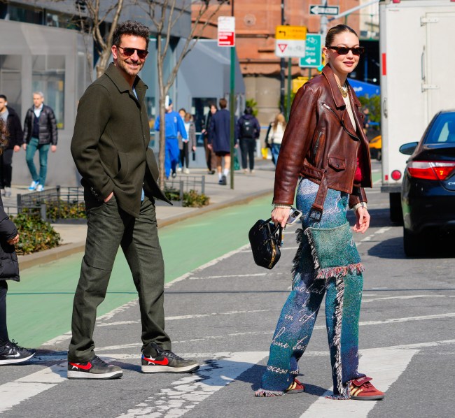 Gigi Hadid and Bradley Cooper are seen on February 27, 2024 in New York City. 