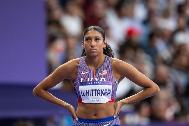 Juliette Whittaker of Team United States looks on during the Women's 800m Semi-Final on day nine of the Olympic Games Paris 2024 at Stade de France on August 4, 2024 in Paris, France.