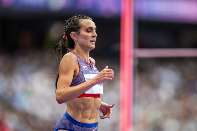Whittni Morgan of Team United States competes during the Women's 5000 Metres heats on day seven of the Olympic Games Paris 2024 at Stade de France on August 2, 2024 in Paris, France.