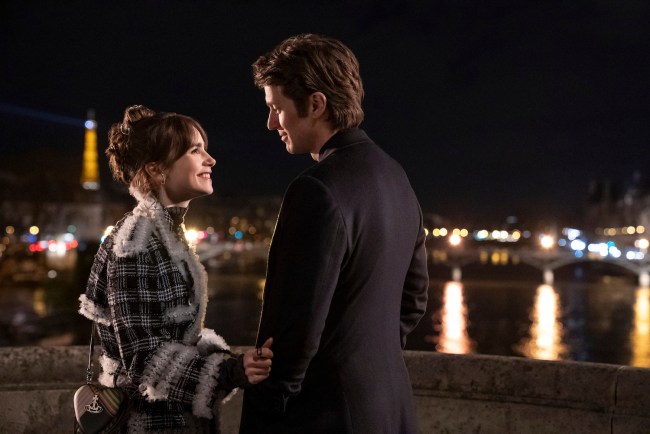 Lily Collins as Emily, Lucas Bravo as Gabriel in episode 405 of Emily in Paris.