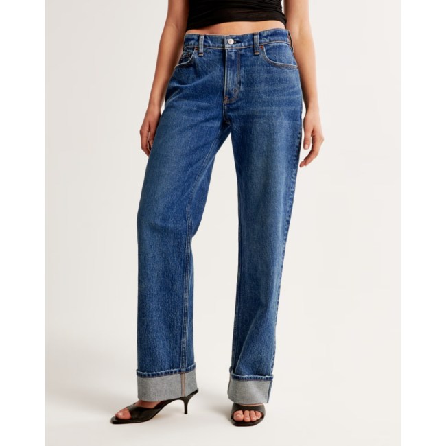Abercrombie & Fitch Low Rise Baggy Jean in a blue wash