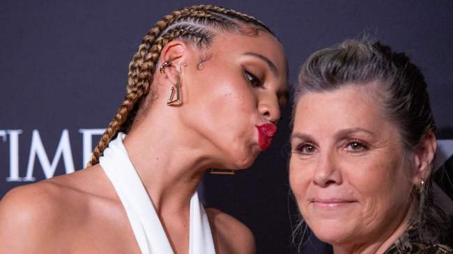 Trinity Rodman and her mother, Michelle Moyer