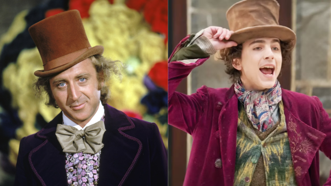 Gene Wilder & Timothee Chalamet as Willy Wonka