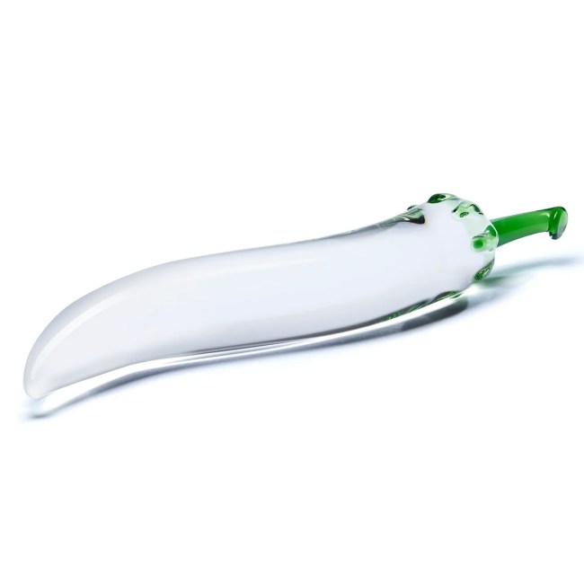 A white chili pepper-shaped dildo