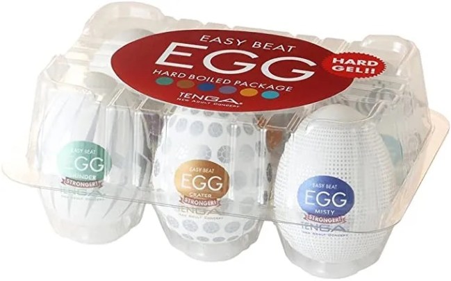Toy eggs in their packaging
