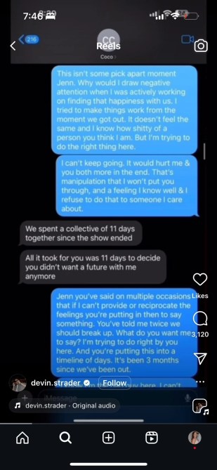 Devin texts The Bachelorette