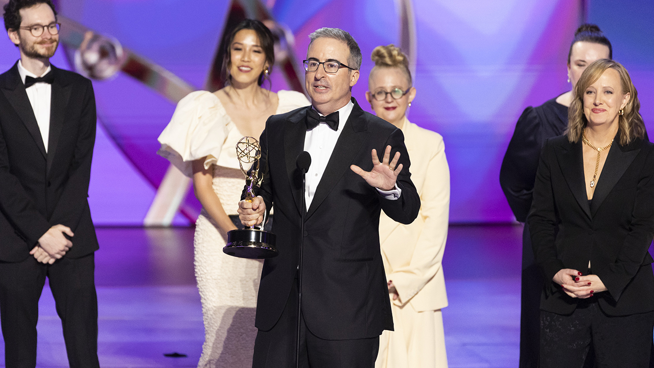 John Oliver, The 76th Emmy Awards, hosted by Eugene Levy and Dan Levy, will broadcast live on ABC SUNDAY, SEPT. 15 (8:00-11:00 p.m. EDT/5:00-8:00 p.m. PDT), from the Peacock Theater at L.A. LIVE in downtown Los Angeles and will be available for streaming on Hulu.