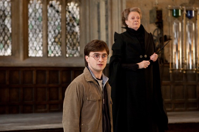 Daniel Radcliffe, Maggie Smith, 2011. ph: Jaap Buitendijk/©2011 Warner Bros. Ent. Harry Potter publishing rights ©J.K.R. Harry Potter characters, names and related indicia are trademarks of and
