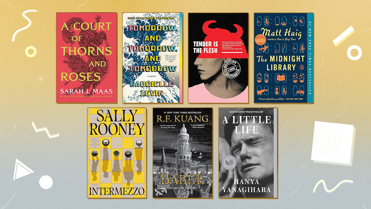 A collage of popular books