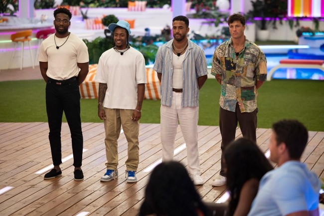 Hakeem White, Kordell Beckham, Kendall Washington, Robert Rausch on Love Island USA.