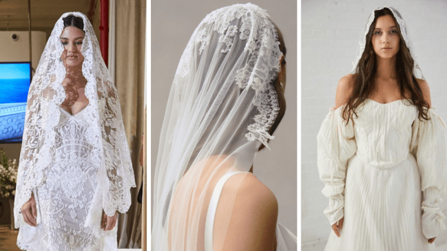 STYLECASTER | Wedding Dress Trends 2025, Mantilla Veils