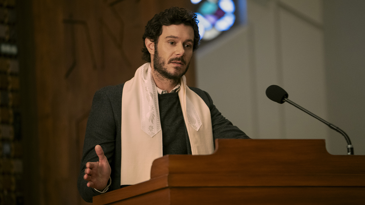 Nobody Wants This. Adam Brody as Noah in episode 101 of Nobody Wants This.