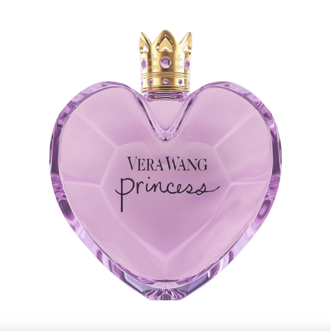 Vera Wang Princess Eau de Toilette in a purple heart bottle.