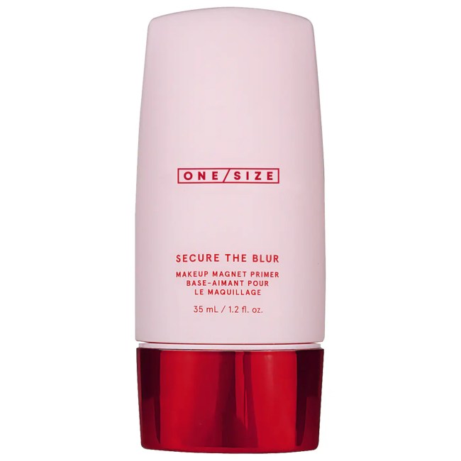 One/Size Secure the Blur Makeup Magnet Primer in a pink bottle.