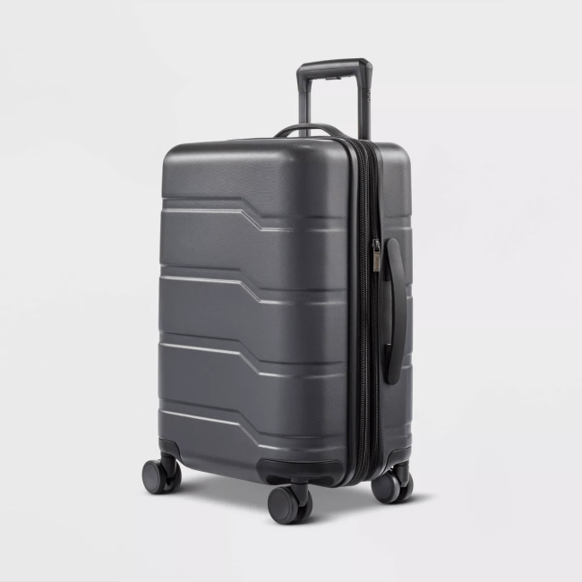 Open Story Hardside Carry On Spinner Suitcase in dark grey
