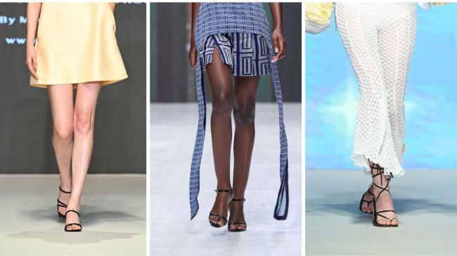 Black strappy sandals.