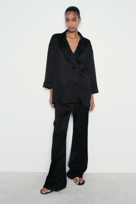 Wrinkled Effect Wide Leg Pants