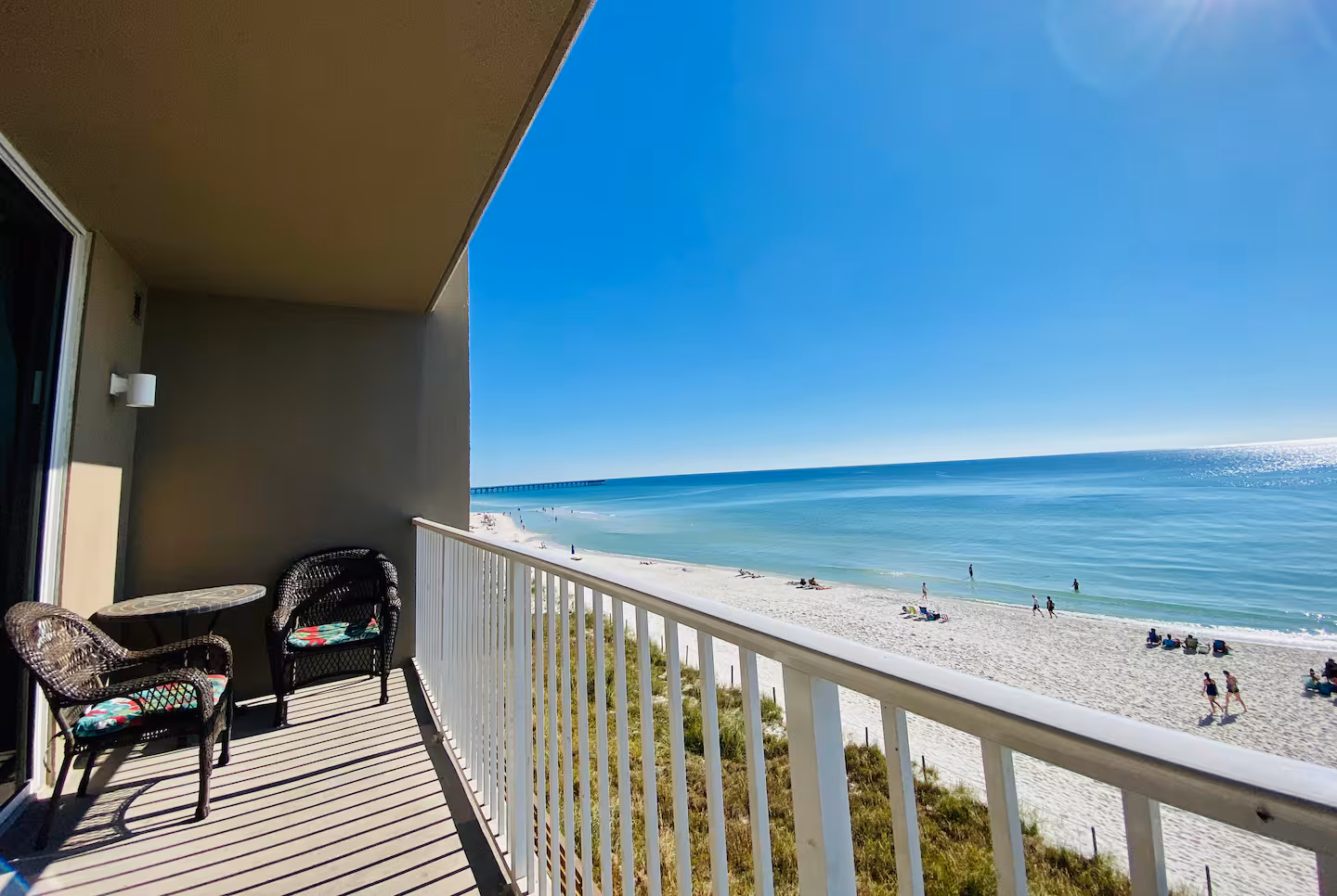 A view of the beach from balcony