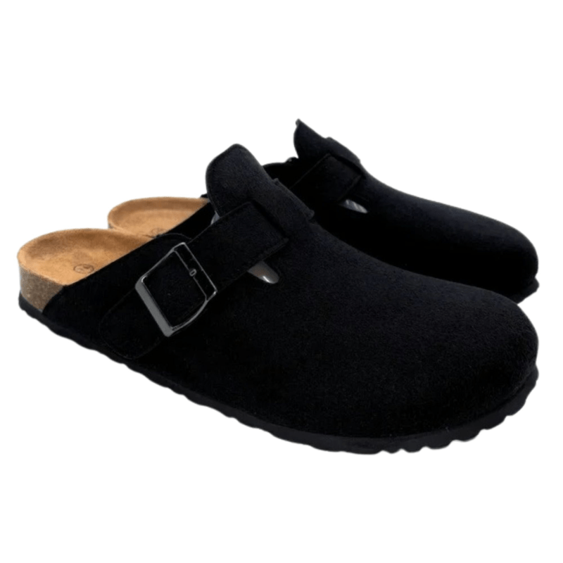 Beranmey Women's Suede Clogs in black