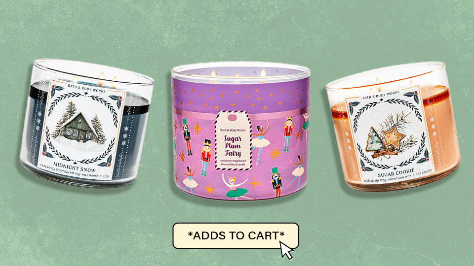 Three Bath & Body Works candles on sale for Candle Day 2024.