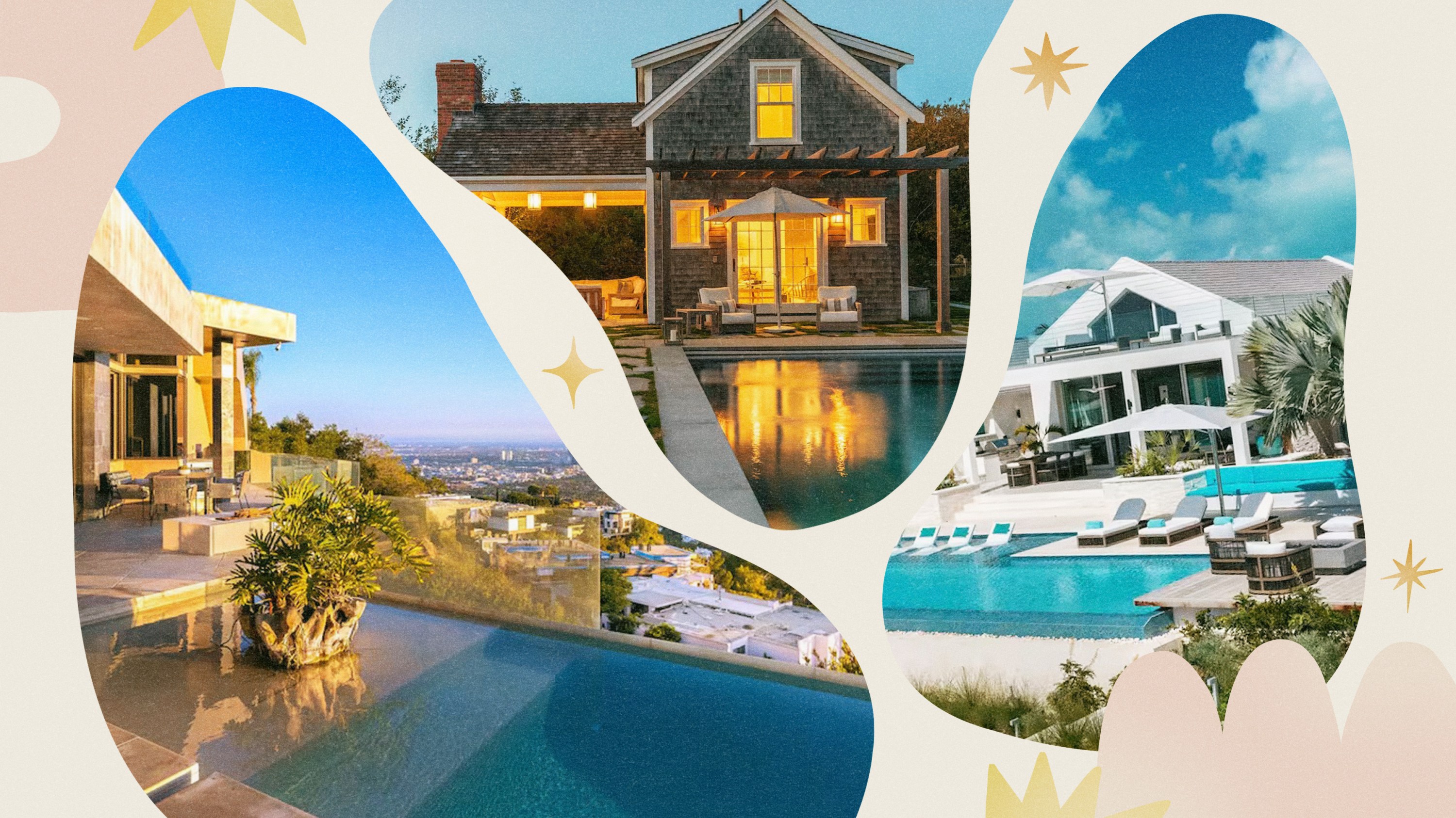 A collage of various homes