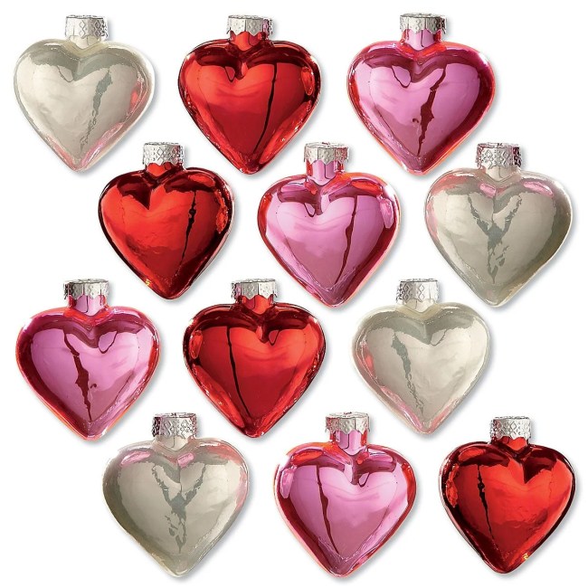 Shiny Glass Hearts Valentine's Day Ornaments