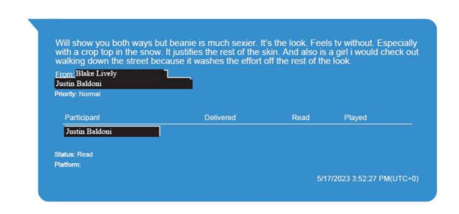 Justin Baldoni texts