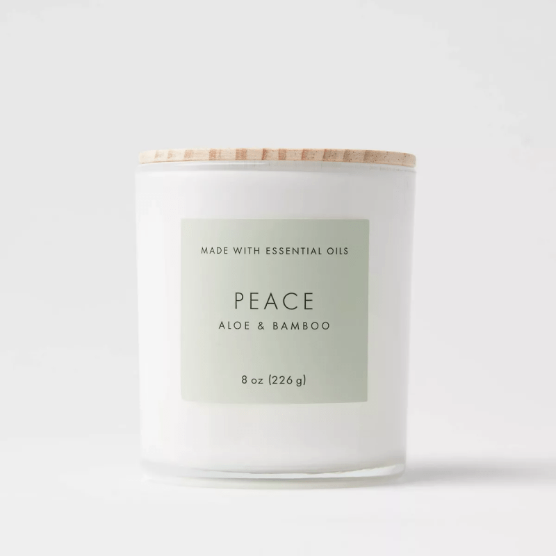 Threshold Wood Lidded Glass Wellness Peace Candle