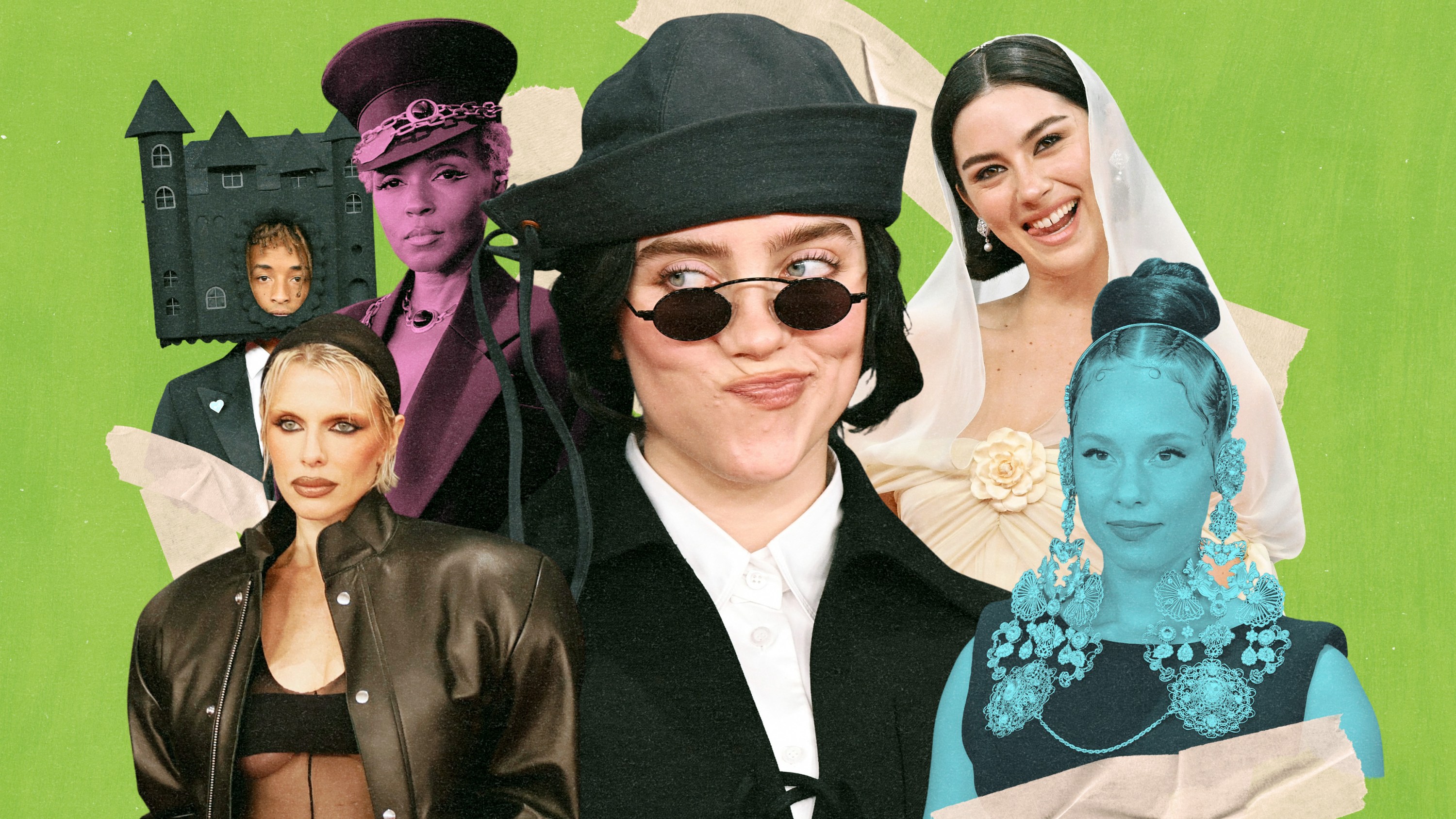 Billie Eilish, Alicia Keys, Gracie Abrams, Julia fox, Janelle Monáe, and Jaden Smith at the 2025 Grammys.