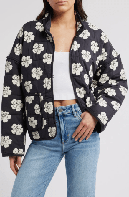 Free People Chloe Floral Print Jacket