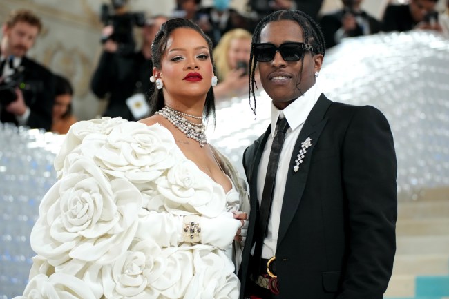 Rihanna and A$AP Rocky attend the 2023 Met Gala Celebrating "Karl Lagerfeld: A Line Of Beauty" at Metropolitan Museum of Art on May 01, 2023 in New York City.