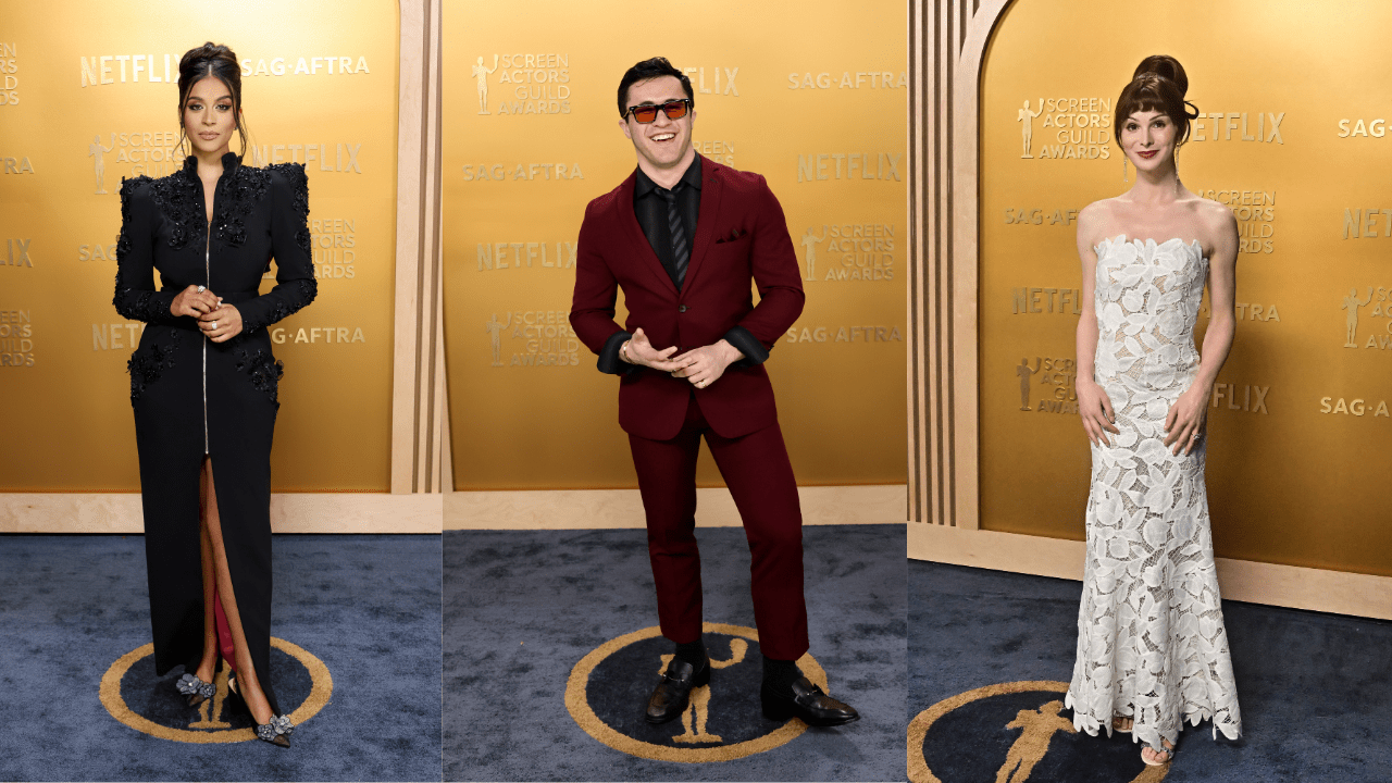 Lilly Singh, Chris Olsen, and Dylan Mulvaney at the SAG Awards.