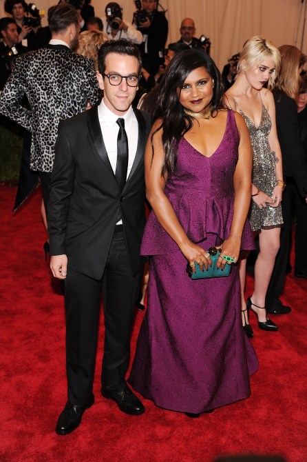 NEW YORK, NY - MAY 06: B. J. Novak and Mindy Kaling attends the Costume Institute Gala for the "PUNK: Chaos to Couture" exhibition at the Metropolitan Museum of Art on May 6, 2013 in New York City.