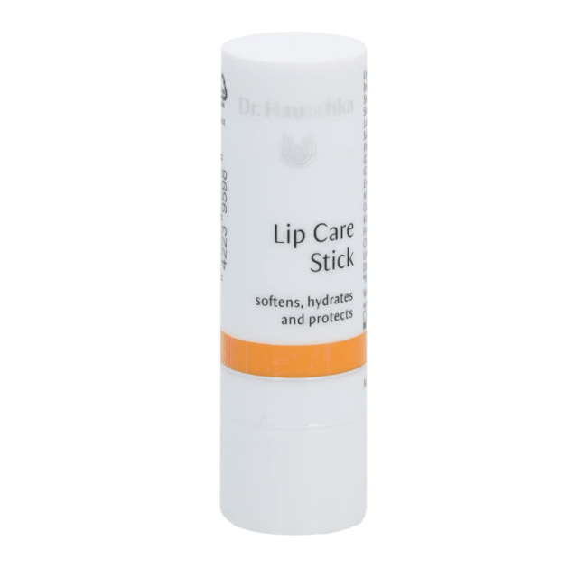 Dr. Hauschka Lip Care Stick in a white tube.