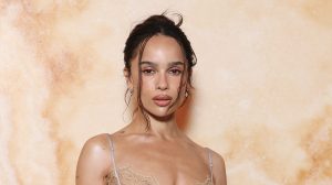 Zoë Kravitz attends the Saint Laurent Womenswear Fall/Winter 2025-2026 show as part of Paris Fashion Week on March 11, 2025 in Paris, France.