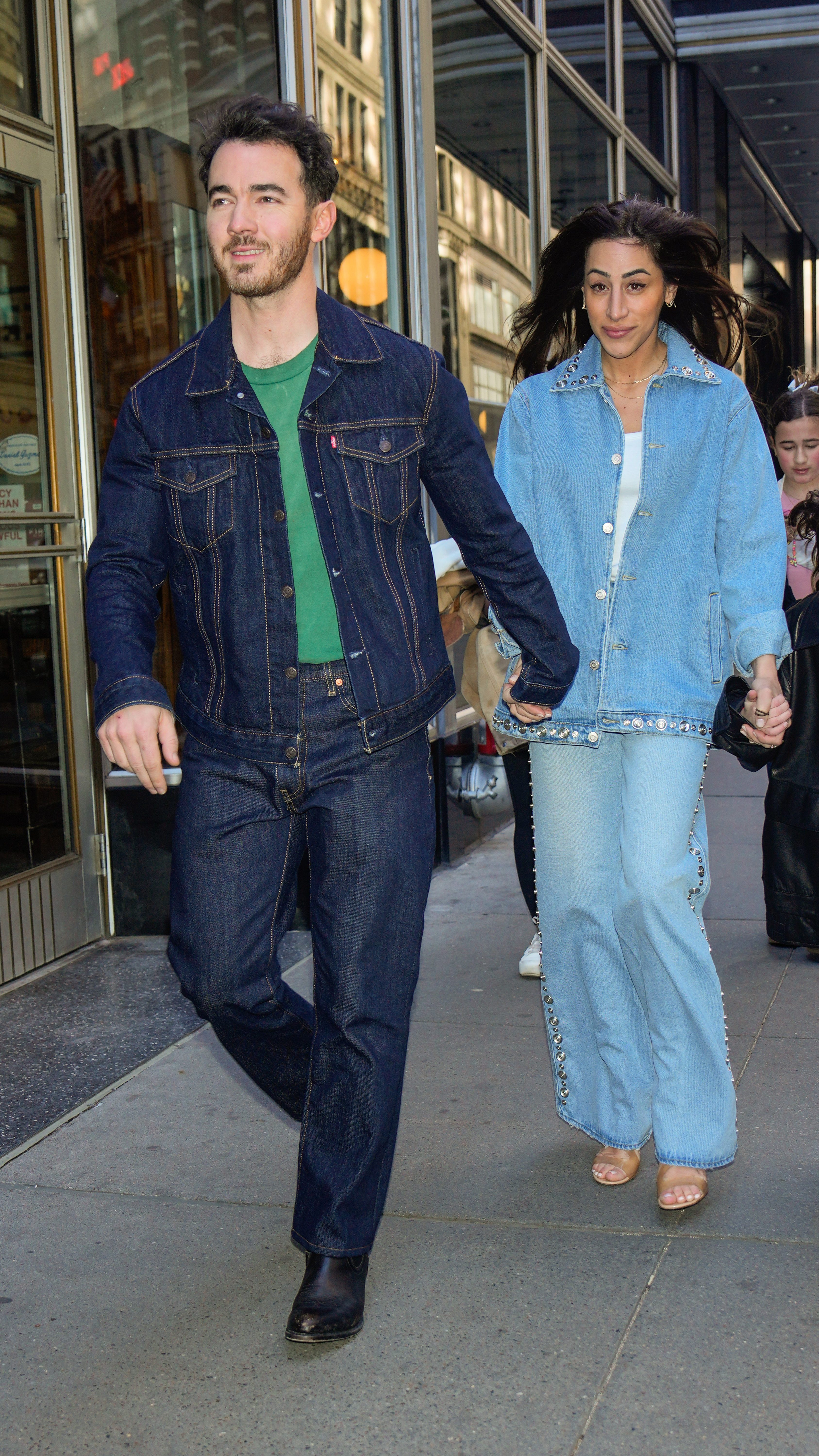  Kevin Jonas, Danielle Jonas and Valentina Jonas are seen on March 21, 2025 in New York City.