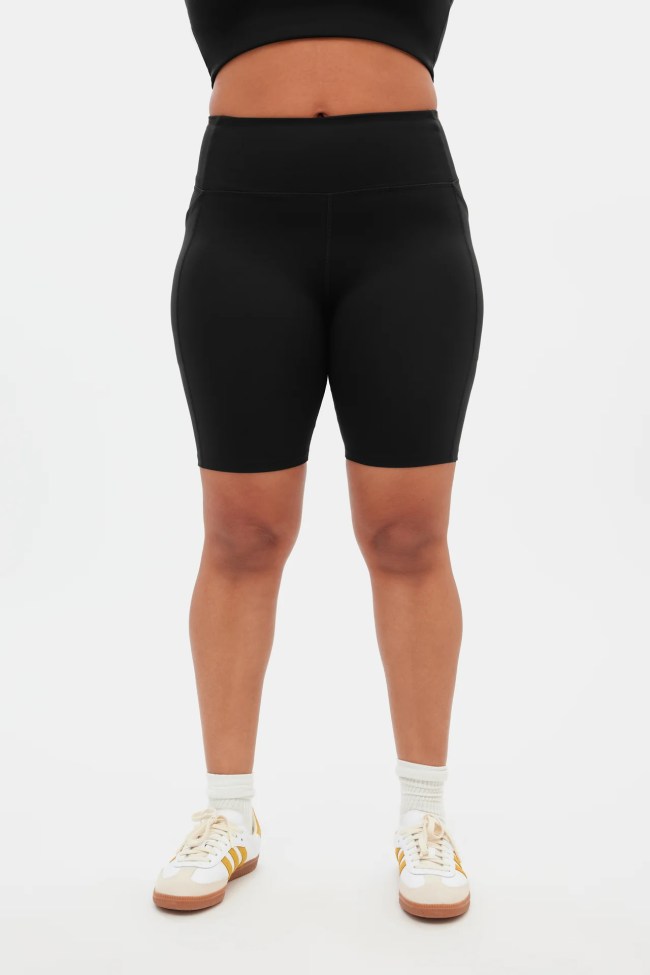 Girlfriend Collective Black High-Rise Pocket Bike Short