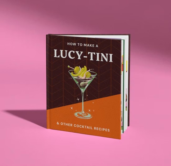 A hardcover book with the text, 'How to make a Lucy-Tini'