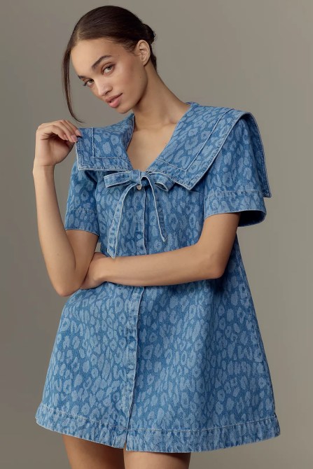 Damson Madder Goldie Denim Swing Mini Dress