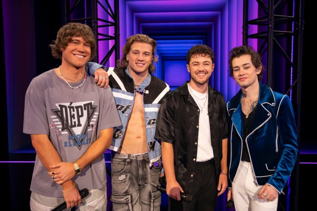 Building The Band. (L to R) Mason Watts, Shane Appell, Zach Newbould, Conor Smith in season 1 of Building The Band.