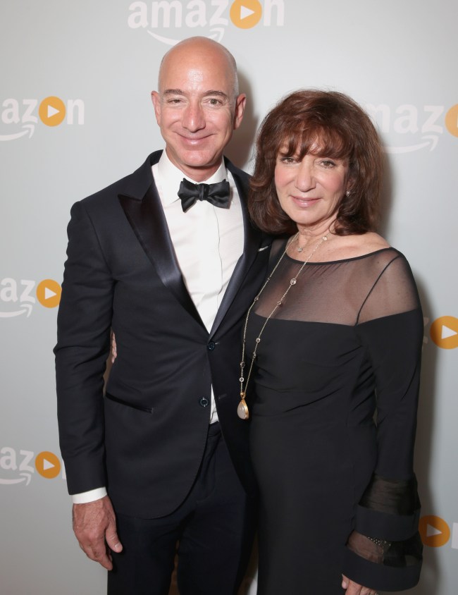 WEST HOLLYWOOD, CA - SEPTEMBER 18: Jeff Bezos, CEO of Amazon.com, Inc. (L) and Jackie Bezos attend Amazon's Emmy Celebration at Sunset Tower Hotel West Hollywood on September 18, 2016 in West Hollywood, California.