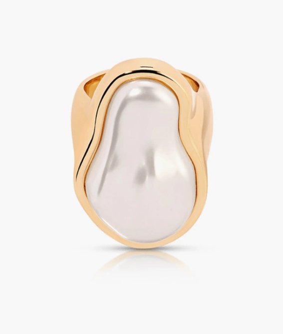 Ettika Sea Born Faux Pearl Ring